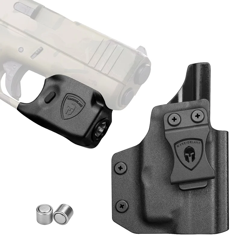Solo para Glock 43/43X, no compatible con G43X MOS, Mini luz táctica de 150 lúmenes, linterna táctica de mano derecha con funda Kydex - imagen 4