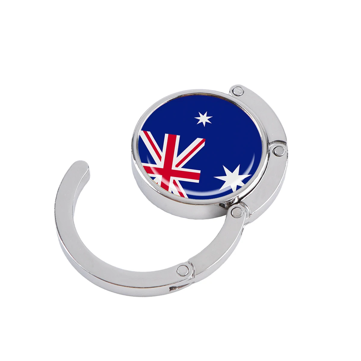 Ganchos para bolsos con bandera americana, soportes plegables de Metal para bolsas de mesa, perchas portátiles para monedero, accesorios de piezas, ganchos redondos antideslizantes - imagen 5