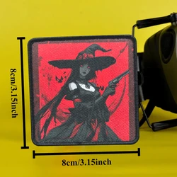 Parche táctico Morale Bruja Anime - Gancho y Bucle para mochila MOLLE