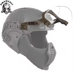 Gafas tácticas para casco guía desmontable 90° antivaho antidisturbios