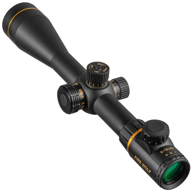FIRE WOLF 5-15X50 FFP alcance caza mira óptica mira telescópica lado cruzado paralelo táctico Rifle alcance para Rifle de francotirador Airsoft - imagen 3
