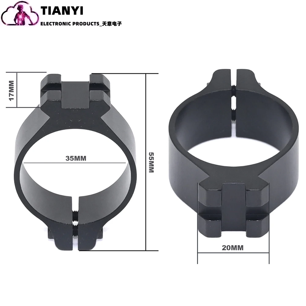 Abrazadera de tubo de alcance de 35mm, riel guía superior de 21mm, abrazadera de tubo fijo de aleación de aluminio totalmente metálica, pista de espina de pescado - imagen 2