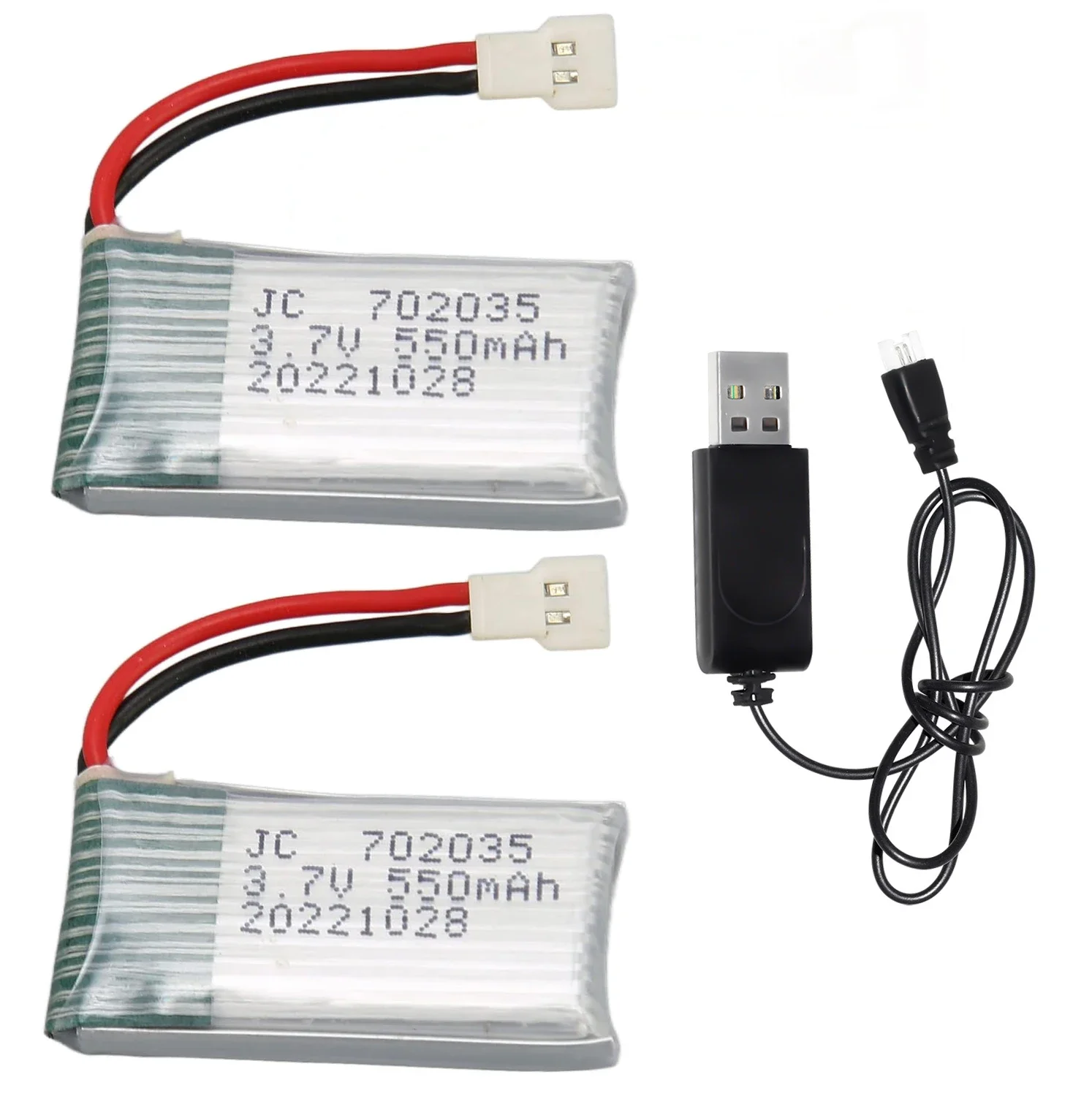 2Pcs with USB cable