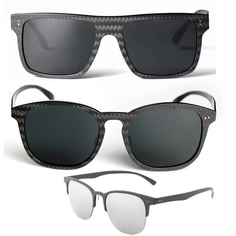 Gafas de sol de fibra de carbono verdaderas para conducción ligera, montura grande y lentes polarizadas especializadas para conducir