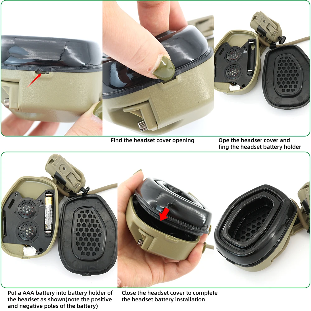 TS TAC-SKY casco táctico RAC versión de montaje en riel de arco orejeras de silicona walkie-talkie auriculares tácticos RAC - imagen 4