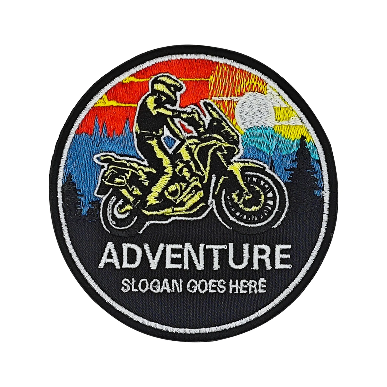 Parche de Velcros para motociclista de aventura, insignia bordada con cierre de gancho y bucle para mochila táctica Molle, chaqueta, gorras