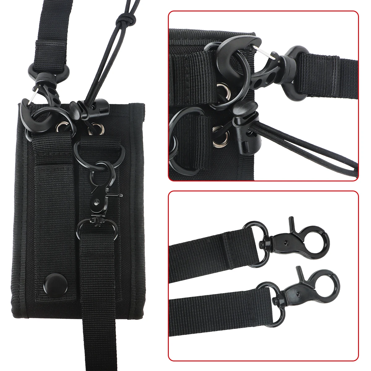 ABBREE-funda de Radio con correa antideslizante de nailon, compatible con Baofeng MSC 20A 20B 20C 20D 20K, correa para escalar al aire libre - imagen 4