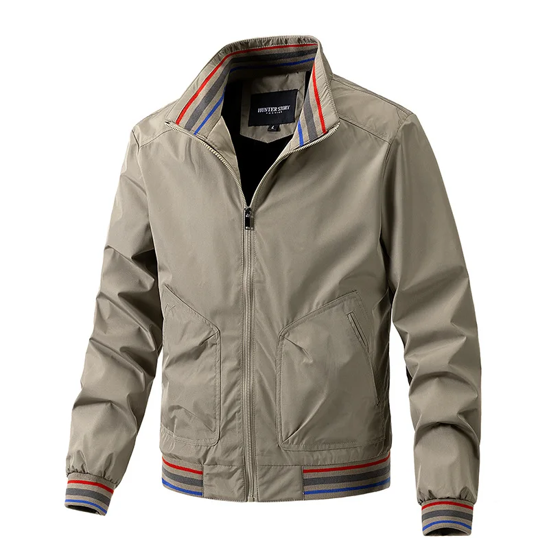 Chaqueta Bomber militar para hombre, abrigo cortavientos de carga fino, a prueba de viento, de calidad, con cuello levantado, de béisbol, primavera y otoño - imagen 5