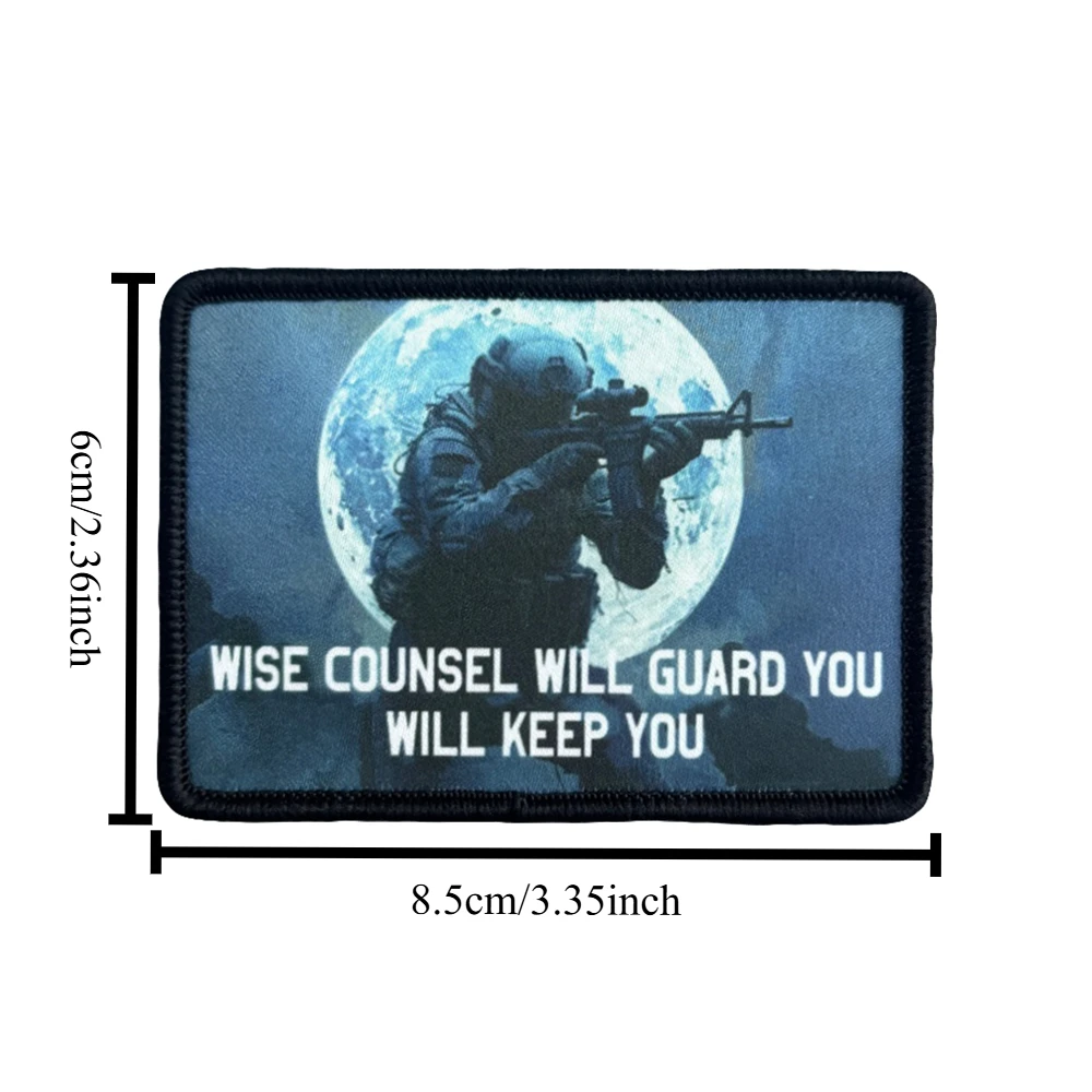 WISE COUNSEL WILL GUARD YOU WILL KEEP YOU Morale parche táctico gancho bucle parches insignia militar mochila pegatinas apliques - imagen 2
