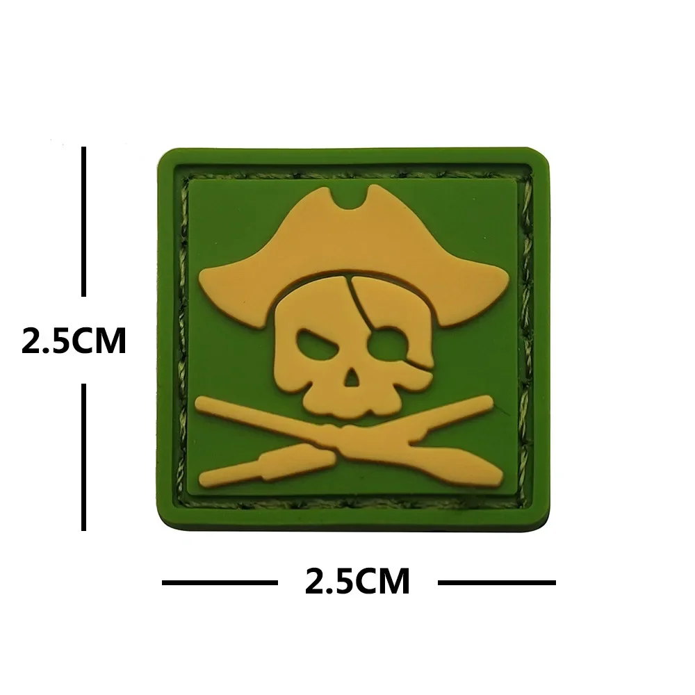 Parche mágico de capitán pirata de PVC, bolsa decorada con Mini parche, tamaño 2,5x2,5 CM, parches militares para ropa - imagen 5