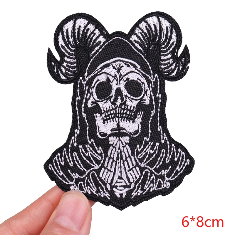 Parche para chaquetas y Jeans, bordado de calavera Punk, parches termoadhesivos para planchar en la ropa, bricolaje - imagen 4