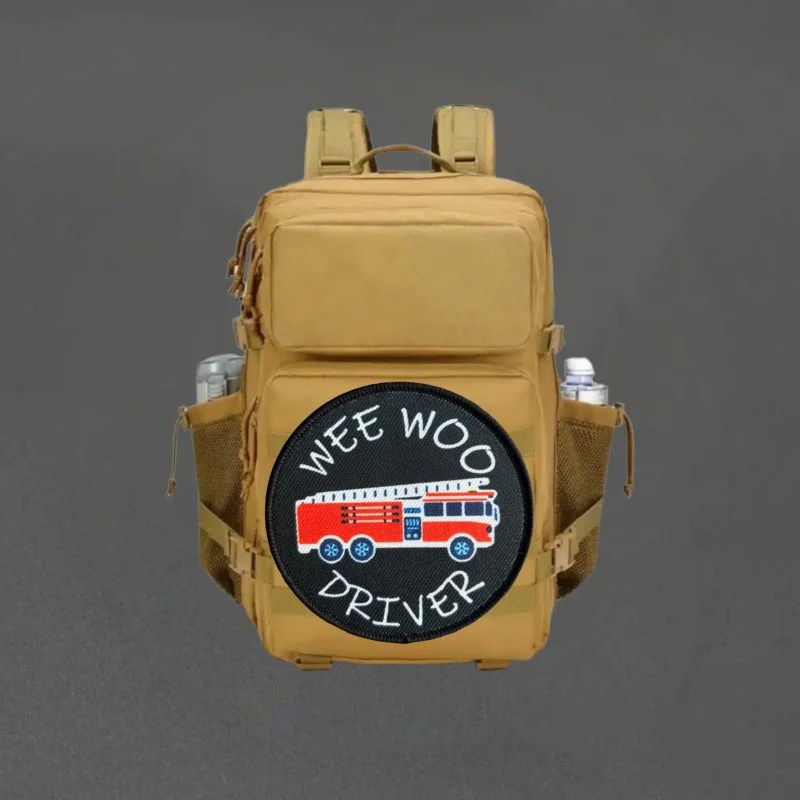 Parche de impresión "WEE WOO DRIVER", chaleco táctico, insignia de moral con gancho y bucle, pegatinas decorativas para mochila, parches para brazalete para ropa
