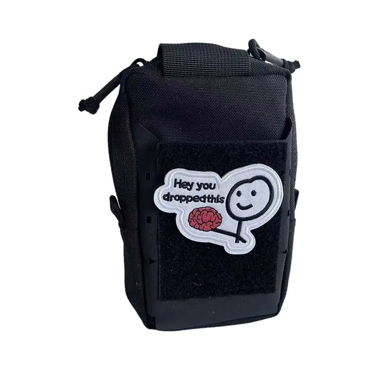 ¡HEY!YOU DROPPED THIS, insignias tácticas divertidas, apliques para ropa, parches bordados para te pierdas tu cerebro, pegatinas para mochila con brazalete - imagen 3