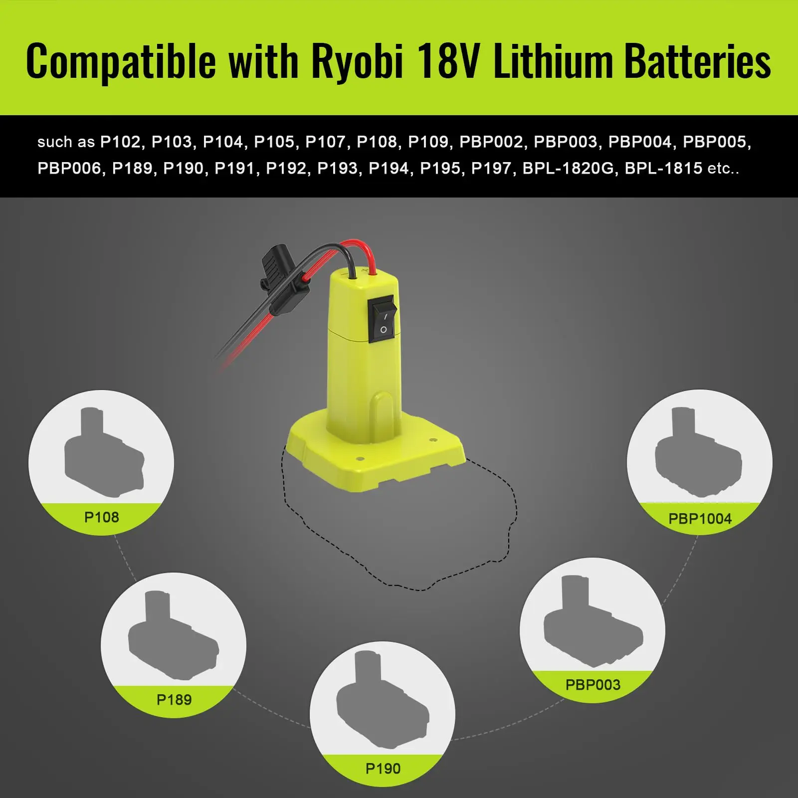 Paquete de adaptador de rueda eléctrica Compatible con Ryobi 18V ONE + 18V Nimh/Nicd/batería de iones de litio DIY adaptador de ruedas eléctricas conector de herramienta - imagen 2
