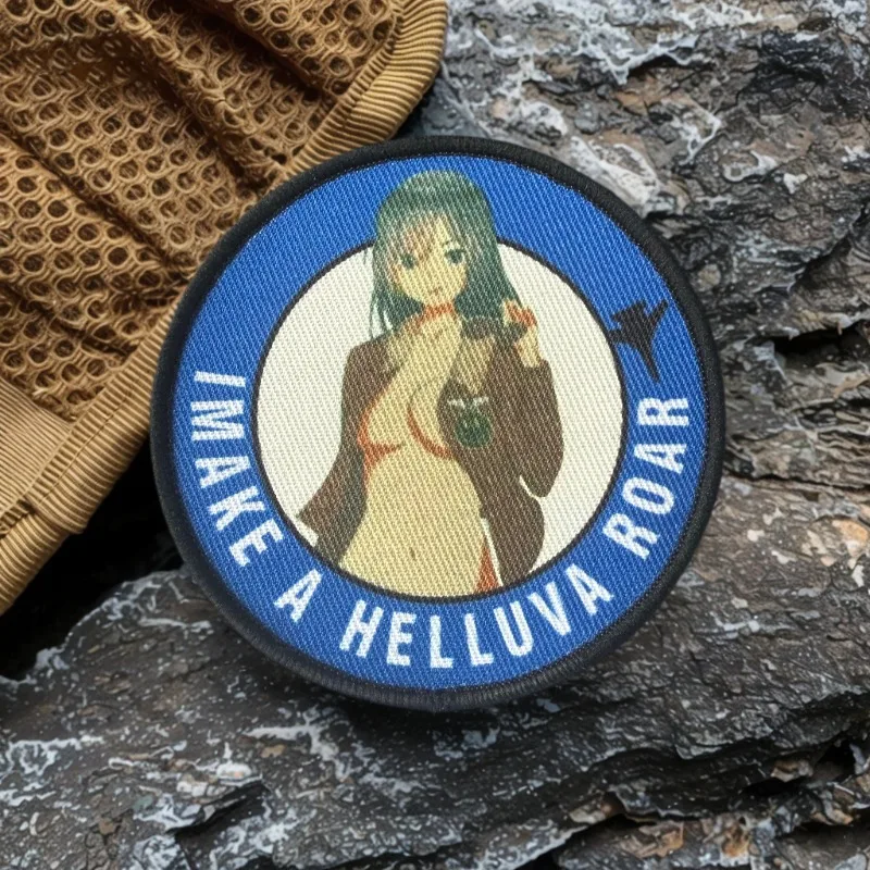 Insignia de moral de Chica de Anime japonés, parche táctico Airsoft impreso con gancho y bucle, brazalete militar, ropa, pegatinas decorativas para mochila
