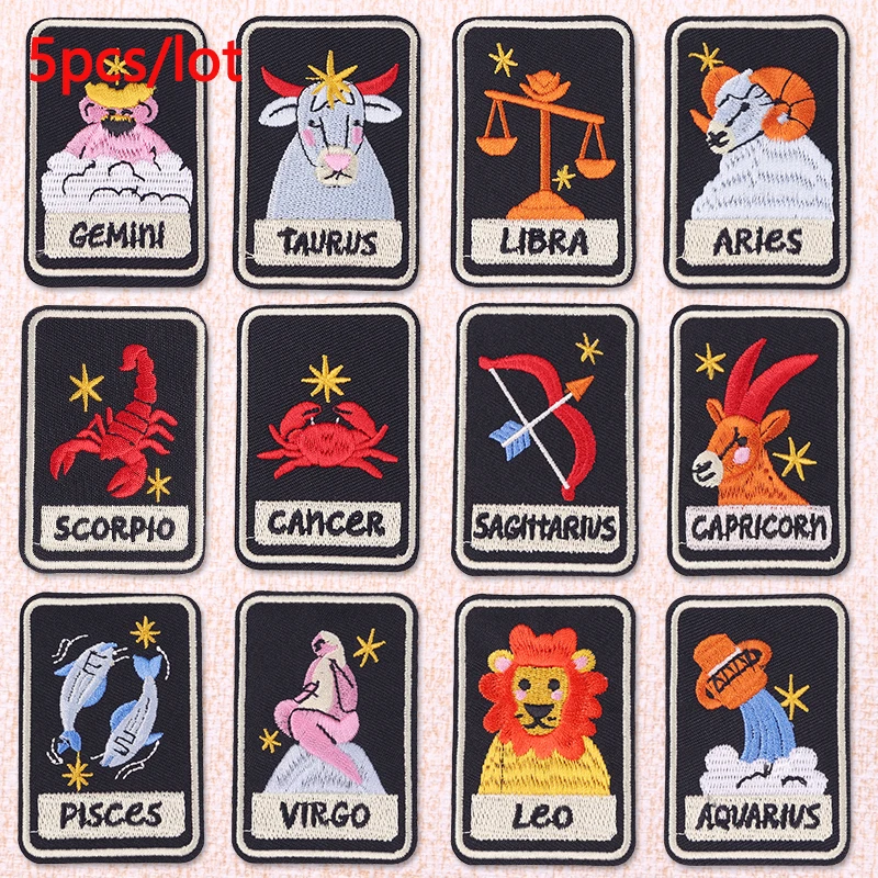 Parche termoadhesivo bordado signos del zodiaco animales para ropa - imagen 3