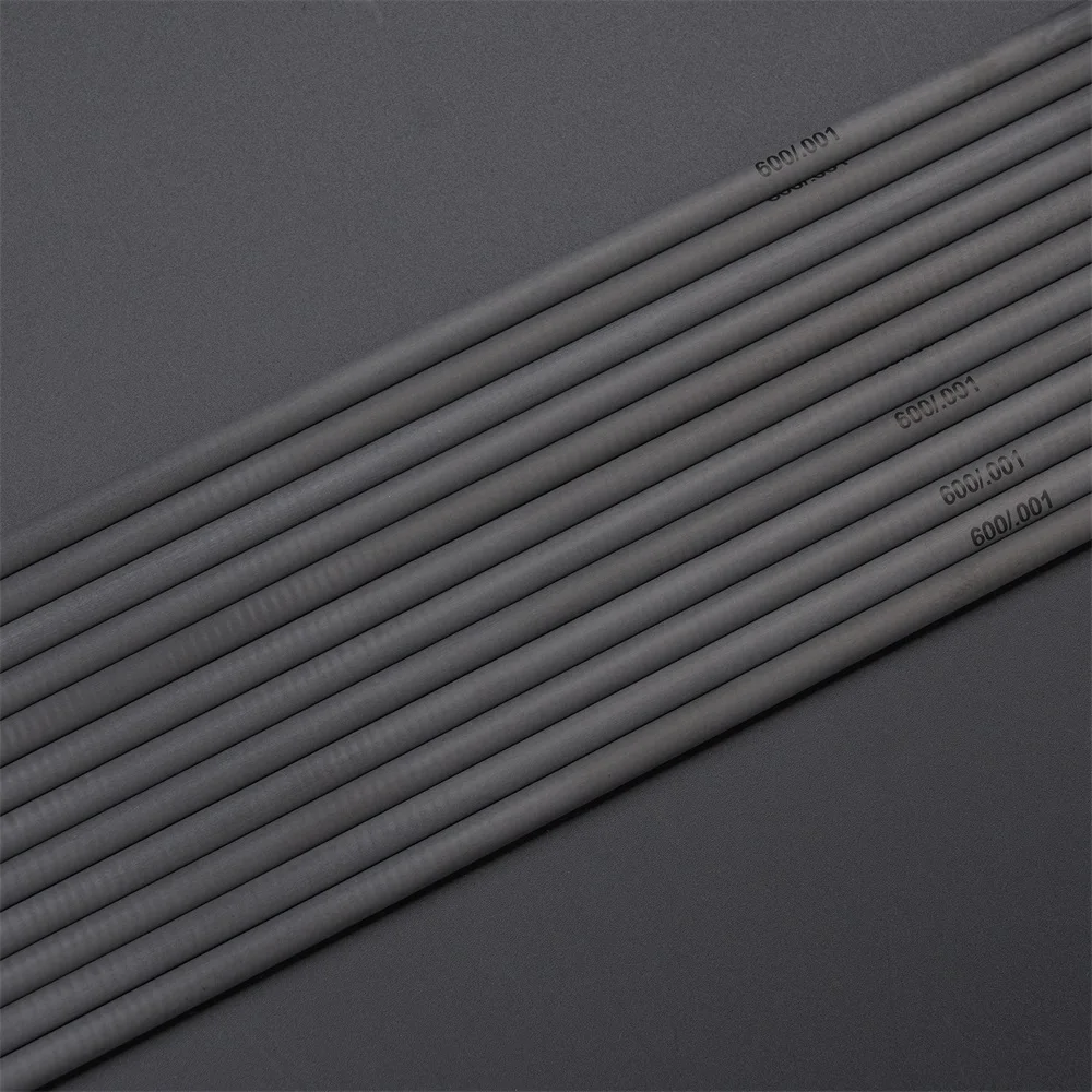 12 Uds ID 6,2mm 100% eje de flecha de carbono puro columna vertebral 300-600 rectitud 0,001 para arco tiro con arco - imagen 2