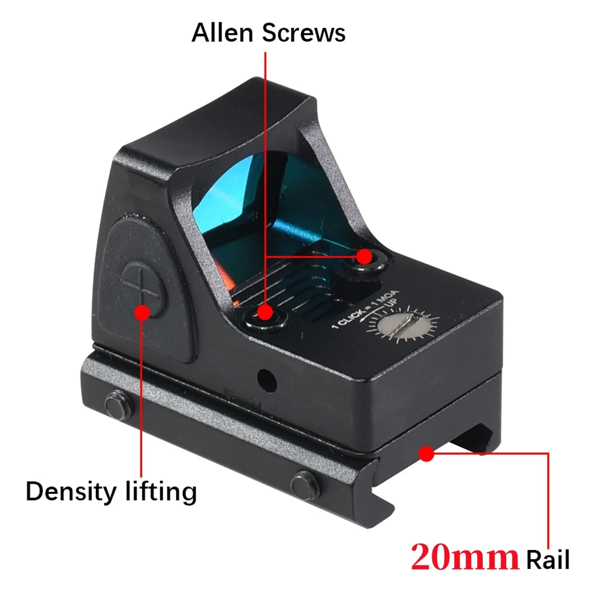 Mini mira de punto rojo, colimador reflejo óptico táctico, caza, Airsoft, mira telescópica compacta, accesorio de equipo AR15 G19 M4 - imagen 3