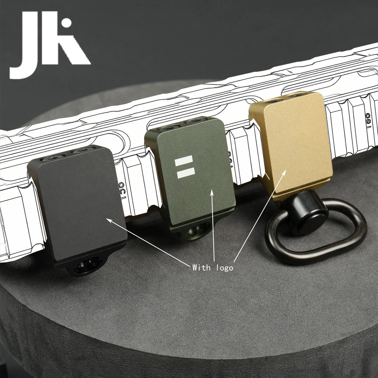 Hebilla de correa QD de Metal táctico, adaptador giratorio para hebilla de correa de riel de 21mm, botón pulsador de montaje de bucle de correa de aleación de aluminio - imagen 5