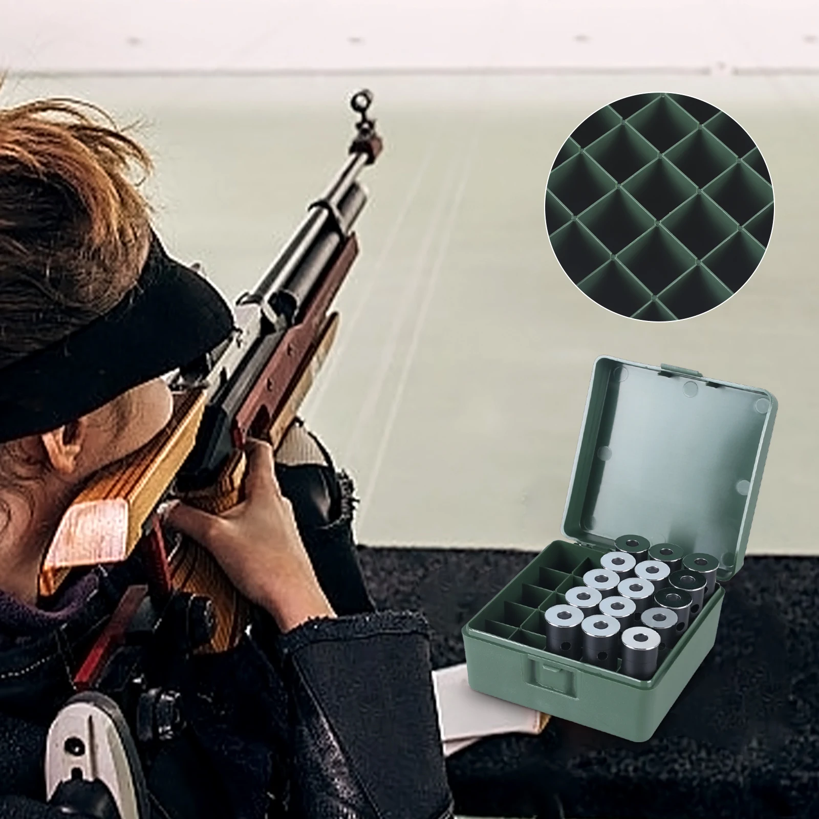 Caja de munición táctica 12GA, caja de balas de escopeta de 50 rondas, caja de almacenamiento de cartuchos, soporte de carcasa de balas de munición abatible portátil - imagen 3