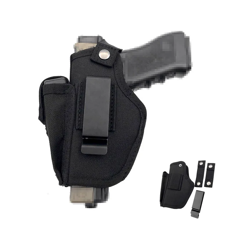 Funda táctica para pistola de mano izquierda/derecha, soporte de nailon oculto, cinturón con Clip de Metal, bolsa Universal para pistola Airsoft