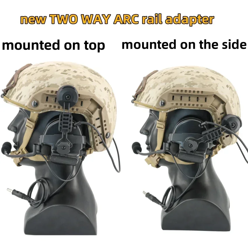 HEARGEAR-auriculares tácticos COMTA Airsoft para caza, adaptador de riel de arco bidireccional para auriculares de tiro COMTAC, reducción de ruido - imagen 3