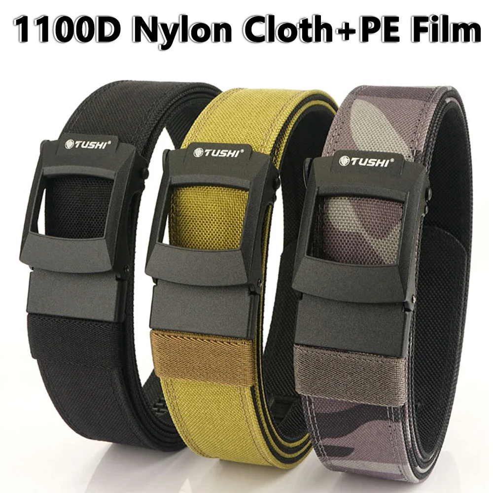 Nuevo cinturón táctico duro con hebilla de Metal, cinturón militar ajustable, cinturón de nailon con trinquete resistente y rígido, accesorios IPSC - imagen 3