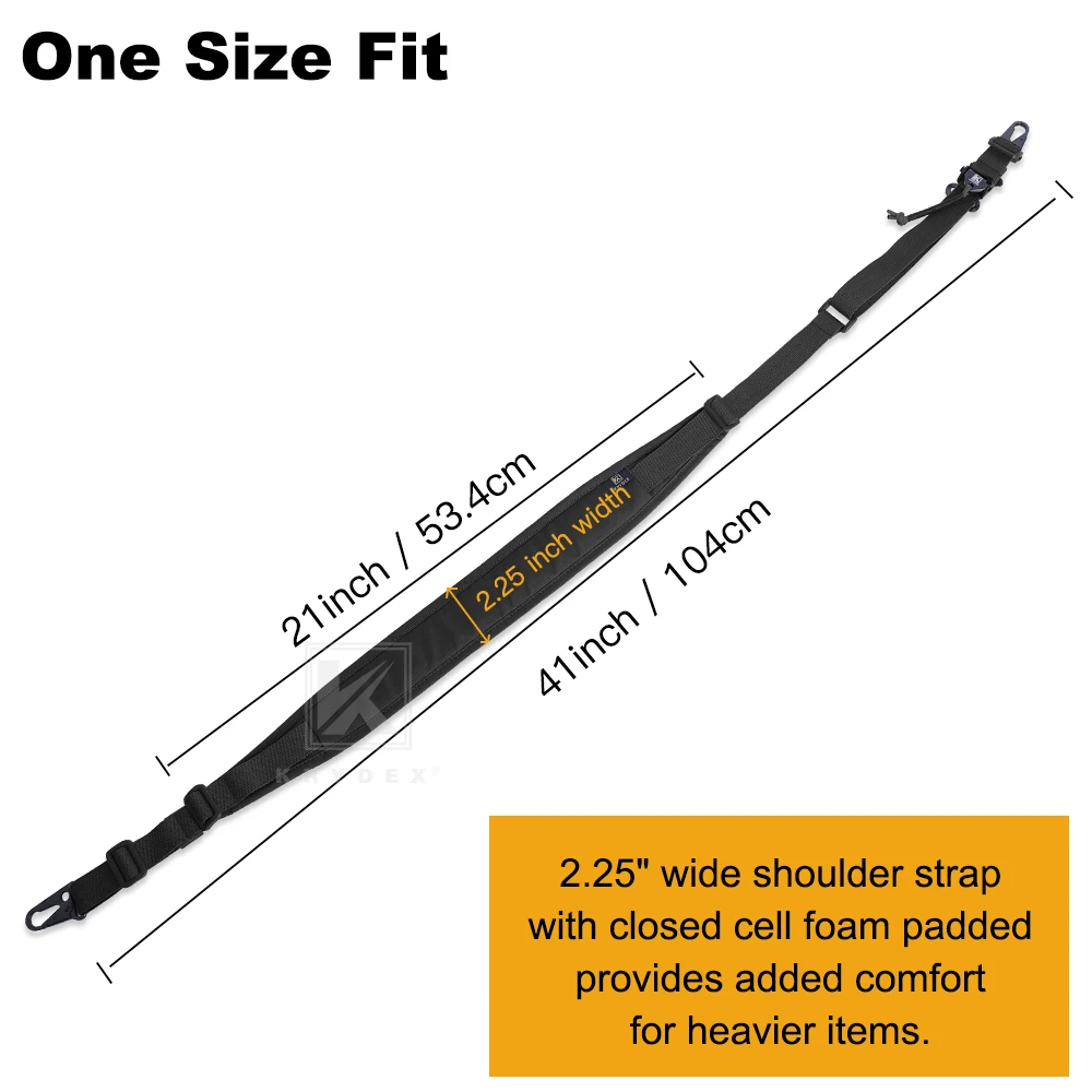 KRYDEX-tirachinas táctico de 2 puntos/1 punto de 2,25 ", tirachinas Modular acolchado extraíble para combate, accesorios de tiro, color negro - imagen 4