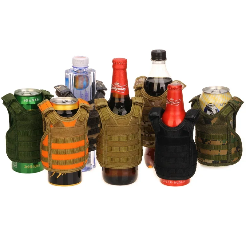 Chaleco táctico para cerveza, minichaleco Molle militar para caza, Enfriador de bebidas, botella de vino, correa de hombro ajustable - imagen 5