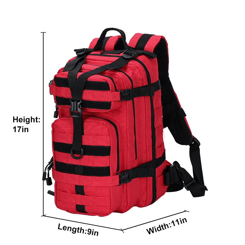 Mochilas rojas de 30L, bolsa de viaje impermeable para exteriores, mochila táctica, bolsas de Camping para senderismo, pesca y caza - imagen 4