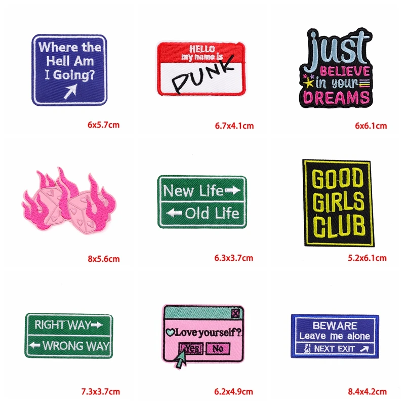 Parche bordado con letras de arcoíris de dibujos animados, parches termoadhesivos para planchar en la ropa, bricolaje, 10 unids/lote - imagen 2