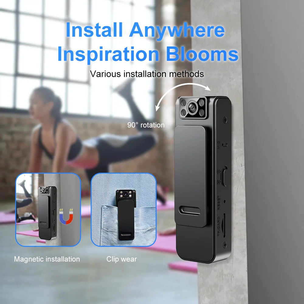 Mini cámara corporal A19 HD 1080P, grabadora de voz de vídeo magnética DV para el hogar, Sensor de movimiento, videocámara deportiva de bolsillo con visión nocturna - imagen 5