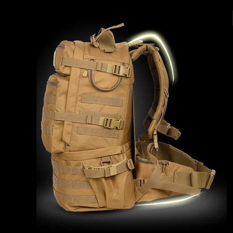 Mochila táctica de camuflaje para hombre, bolsa de 50l para acampar, senderismo, caza táctica - imagen 3