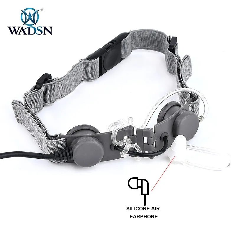 Wadsn-auriculares tácticos con micrófono para garganta, cascos con micrófono laríngeo para cuello táctico con U94 PTT para Kenwood BaoFeng UV-5R UV-5X UV-82 - imagen 5
