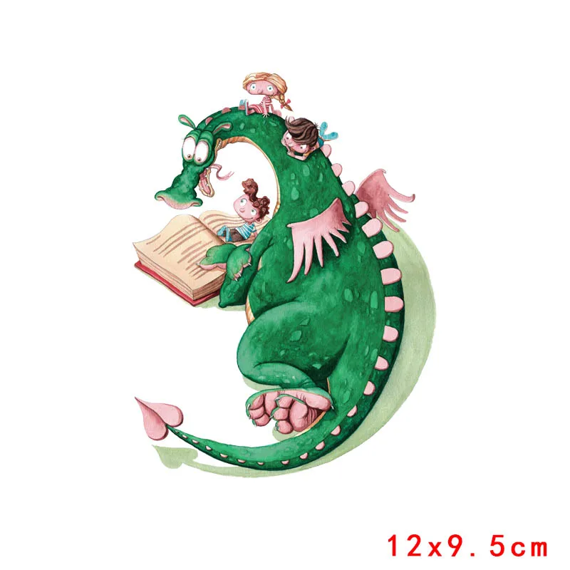 Transferencias termoadhesivas de dinosaurio/elefante para ropa, pegatinas de hierro con animales de dibujos animados para ropa, termoadhesivo de unicornio y gato para ropa DIY - imagen 5