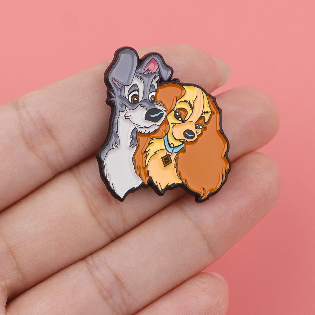 3 unidades de broches de esmalte para perros lindos, broche de animales de dibujos animados, broche de Metal con solapa, insignia, mochila, accesorios para parejas, joyería, regalos para el mejor amigo - imagen 3