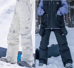 Pantalón de ski impermeable 3 capas forro algodón invierno