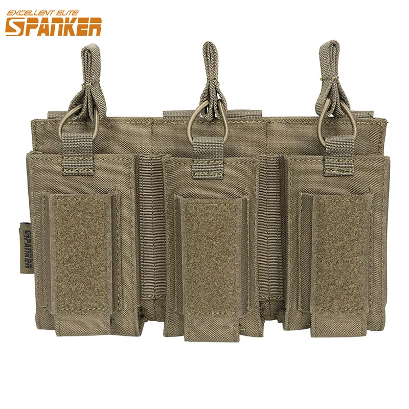 Bolsas tácticas para revistas, bolsa Triple Mag Molle 7,62 AK 74 47 AR15 M4 5,56, accesorios de caza, funda para antorcha - imagen 2