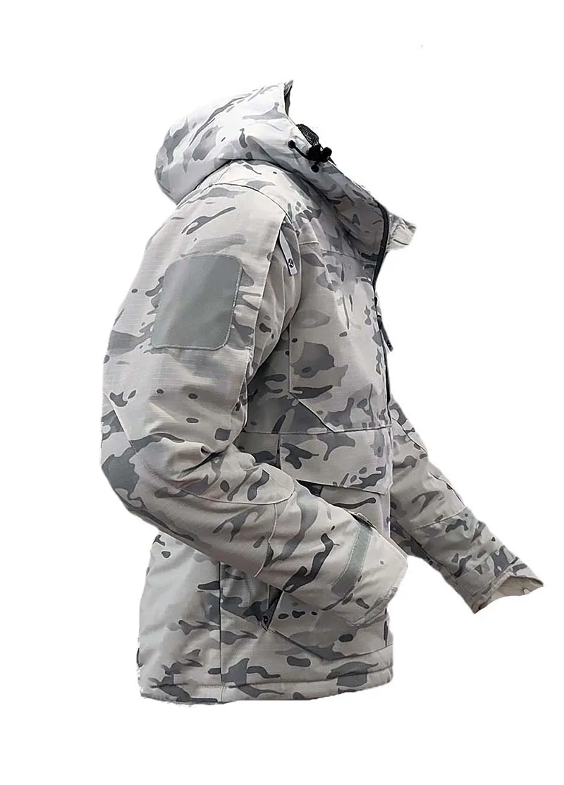 Nueva chaqueta de algodón reflectante de calor de camuflaje de nieve de otoño e invierno, traje de pesca y esquí impermeable con capucha, traje de caza - imagen 3