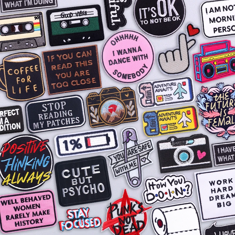 Parche bordado con eslogan espiritual, con citas optimísticas para ropa, chaqueta, sombrero, vibraciones positivas, decoración humorística de estilo de vida