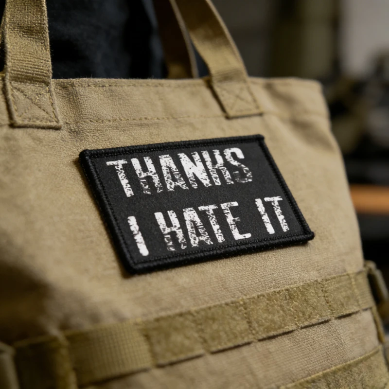 Parche táctico con gancho y bucle para insignia de moral "Thanks I Hate It" para chaqueta, mochila, apliques DIY - imagen 2