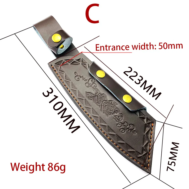 Funda de cuero de vaca con hoja fija, soporte de funda para cuchillo recto, herramienta para exteriores, cinturón, funda de caza con bucle, 1 pieza - imagen 4