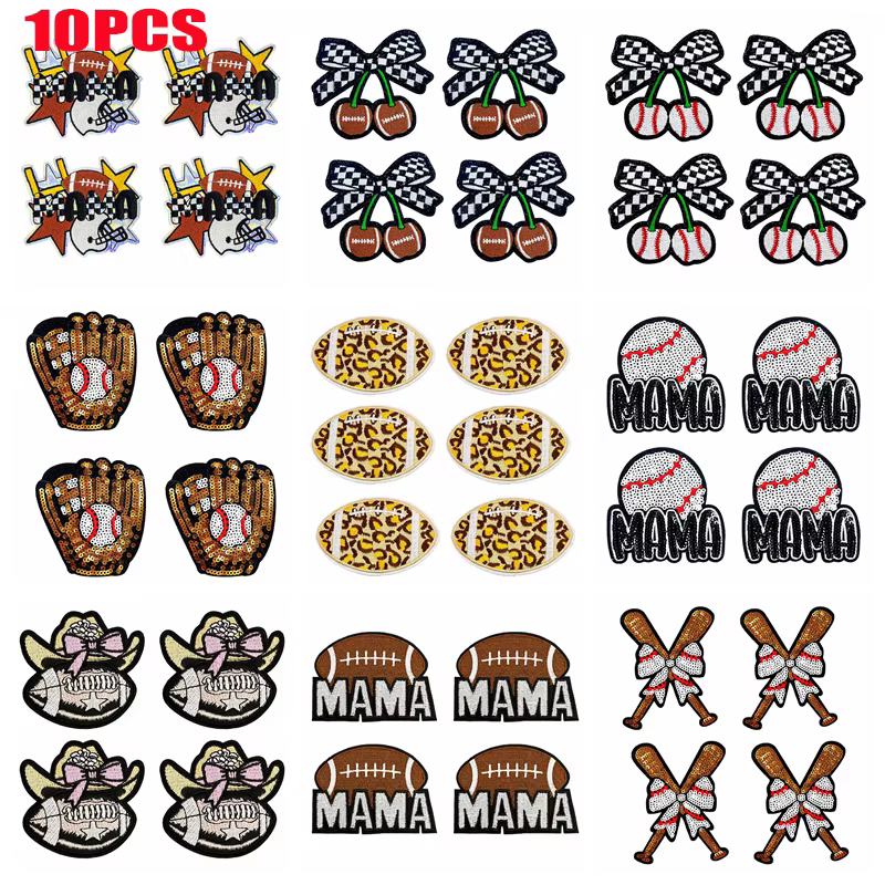Parche bordado leopardo fútbol – Insignia para planchar ropa mamá