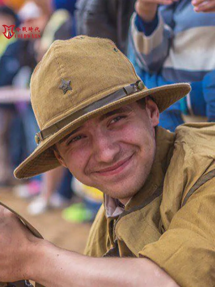 Gorra de combate Kalinin M81 versión soviética de 16 agujeros sombrero de Panamá del desierto, emblema de Estrella Roja - imagen 3