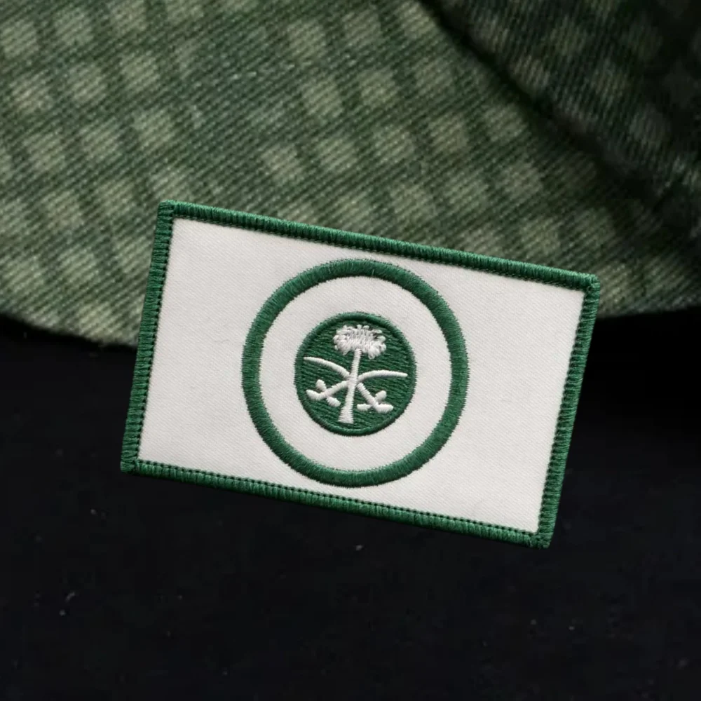 Parches bordados de bandera en relieve de Arabia Saudita, montaje al aire libre, mochila, gancho y bucle, insignia de moral, pegatina táctica del ejército militar - imagen 4