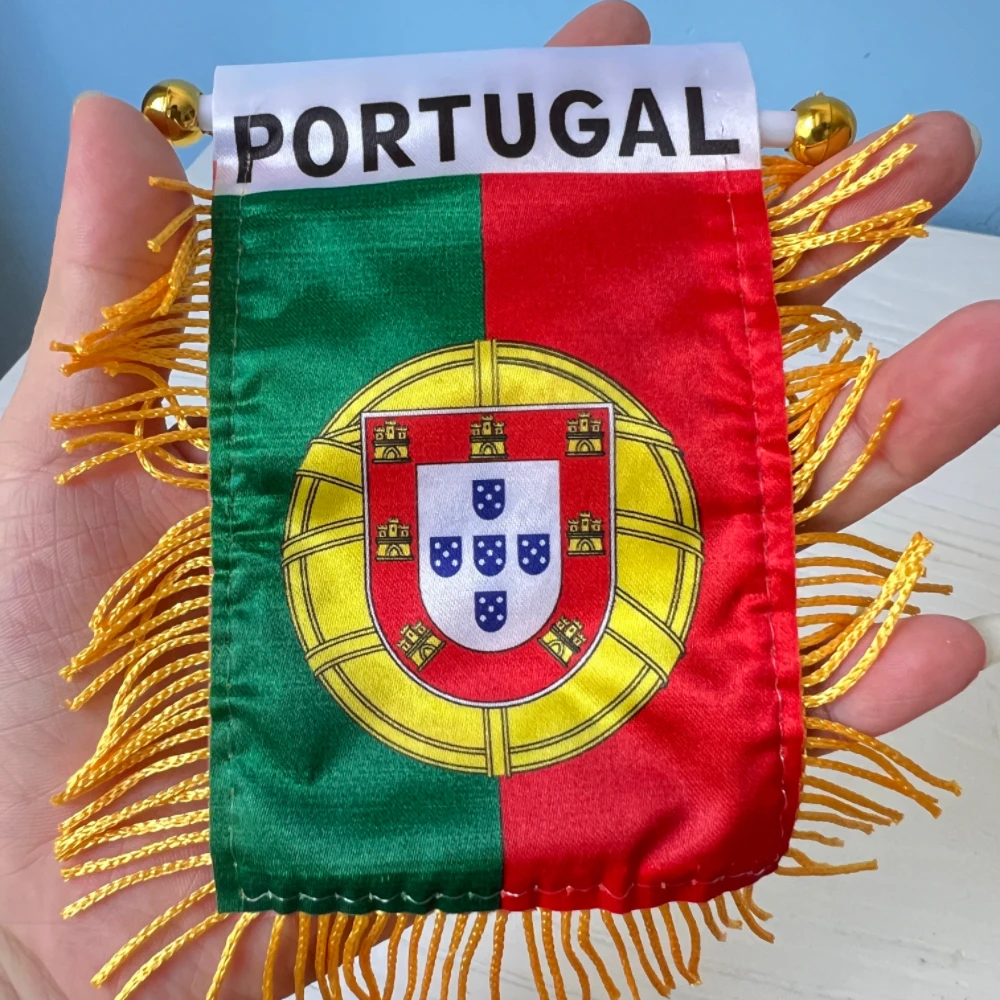 Banderín colgante portugal para decoración de ventana de coche, banderas, Mini banderín portugal, 10x14cm - imagen 3
