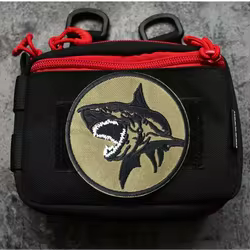 Parche táctico "Shark", emblema de gancho y bucle bordado, insignia de moral militar, brazalete, pegatinas para mochila