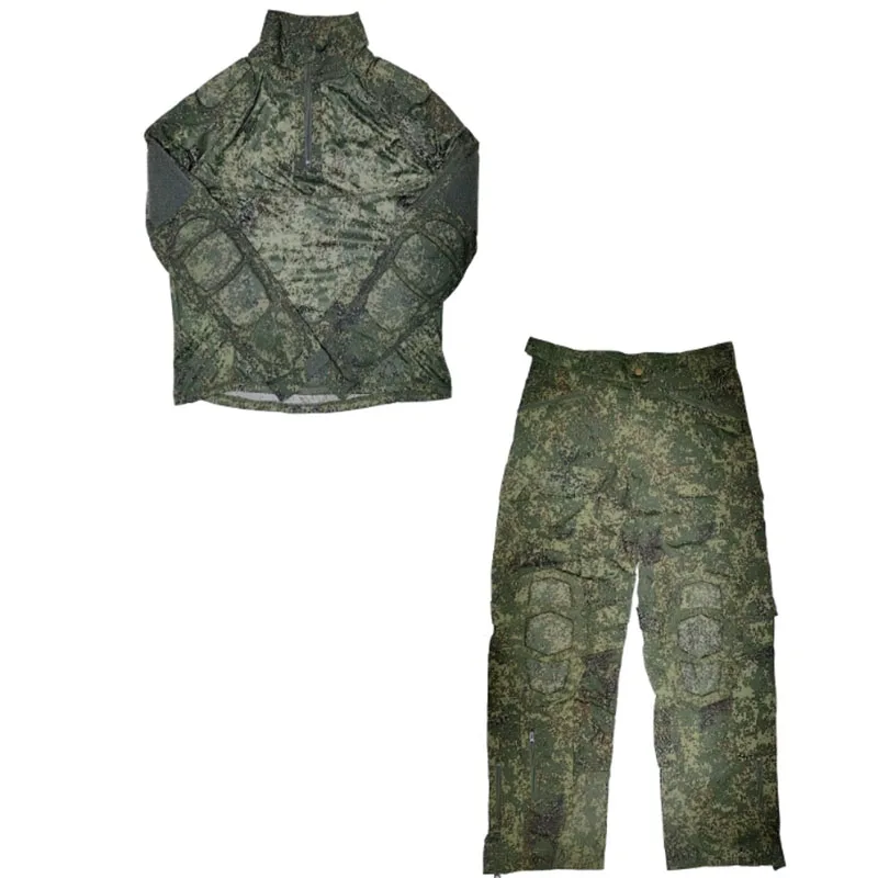 Traje táctico de camuflaje para hombres, conjunto de camisa y pantalones de rana, material infrarrojo IR de caza, EMR, Little Green - imagen 3