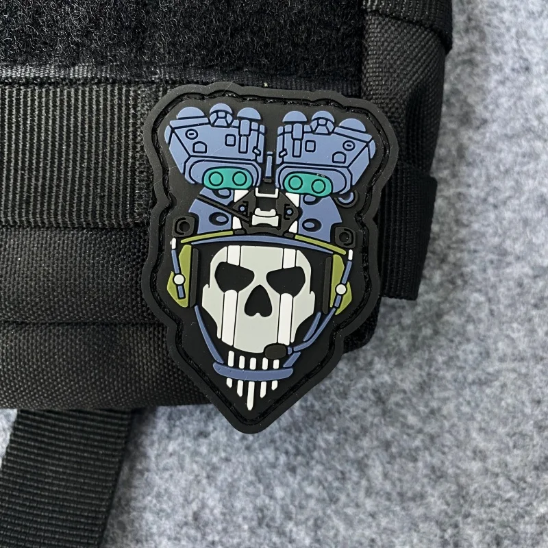 Call of Duty COD20 Night Warfare Ghost parche de PVC personalizado equipo de gancho y bucle 141 mochila pegatinas tácticas insignia de moral brazalete - imagen 4