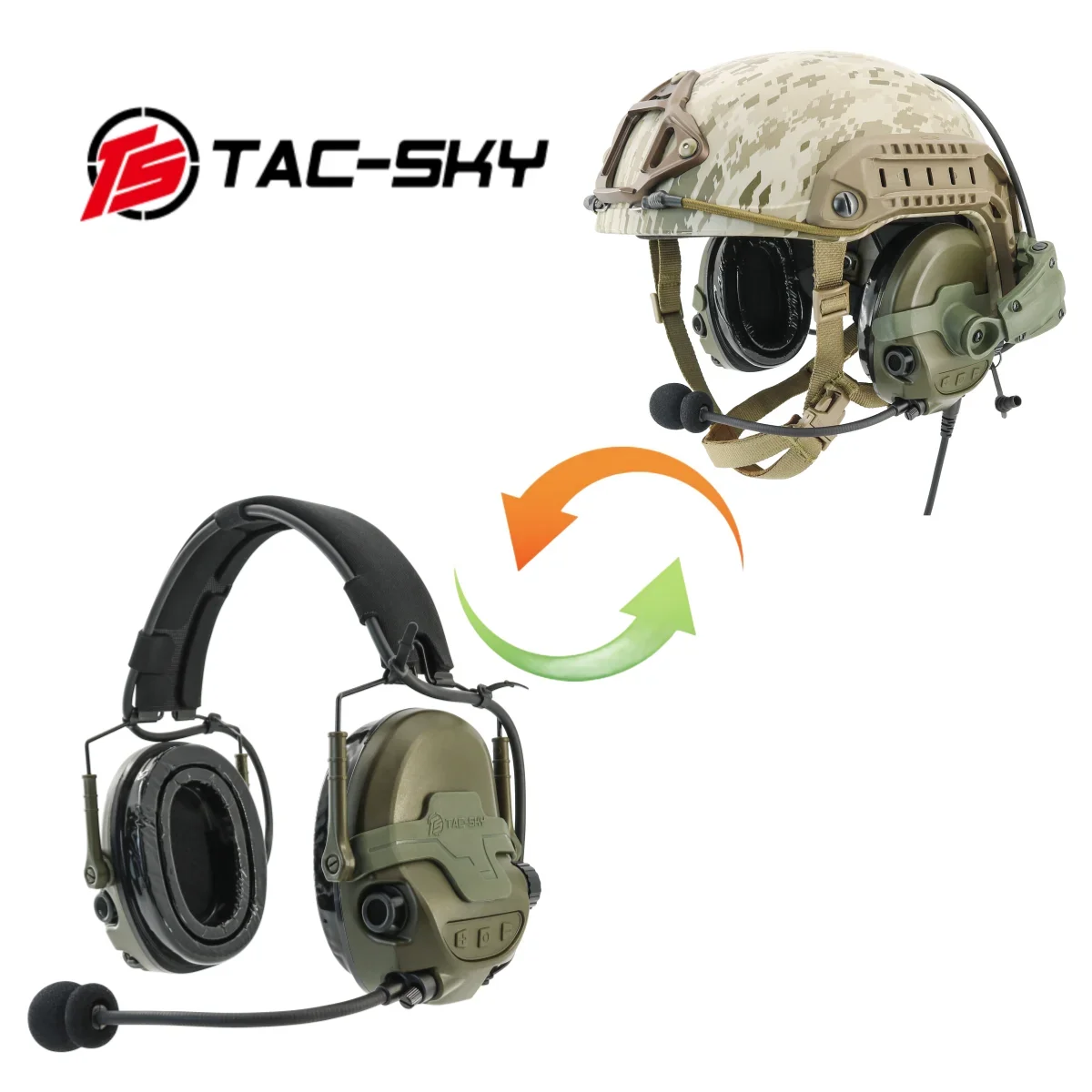 Walkie-talkie táctico de protección auditiva, auriculares para caza, Airsoft, juegos CS reales, TS TAC-SKY TAC700 - imagen 5